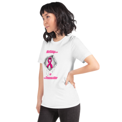 White Breast cancer awareness T-shirt