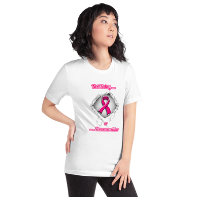 White Breast cancer awareness T-shirt